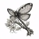 dragonfly with tree in negative space themed tattoo tattoo design idea