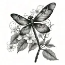 dragonfly with tree in negative space themed tattoo tattoo design idea
