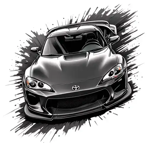 Toyota Supra MK4 tattoo design idea