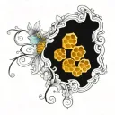 honeycomb and vine intertwined tattoo design idea