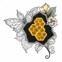 honeycomb and vine intertwined tattoo design idea