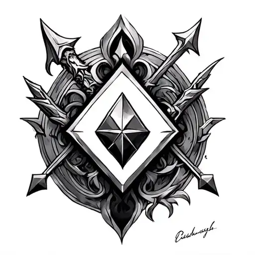 triforce, masterball and keyblade kingdom hearts tattoo design idea