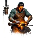 blacksmith working tattoo design idea
