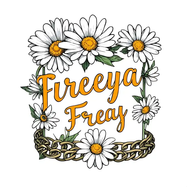 "Freya " Daisy chain bracelet tattoo design idea