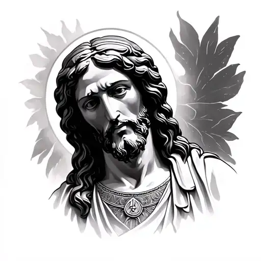 Jesus Statue tattoo design idea