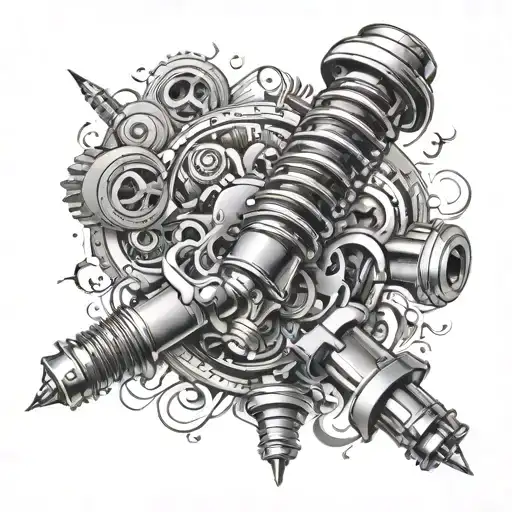 shock absorber tattoo design idea