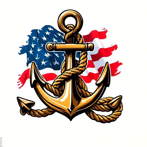 anchor with rope wrapped tattoo design idea