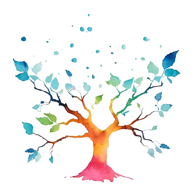 tree silhouette tattoo design idea