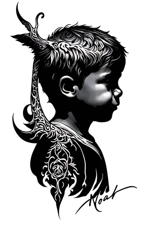 tatoo dedicated to my son Noah  tattoo design idea