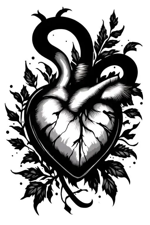 I would like the tattoo to tell how difficulties and bad feelings can be overcome. A good heart can turn into a cold one tattoo design idea