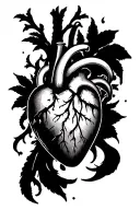 I would like the tattoo to tell how difficulties and bad feelings can be overcome. A good heart can turn into a cold one tattoo design idea