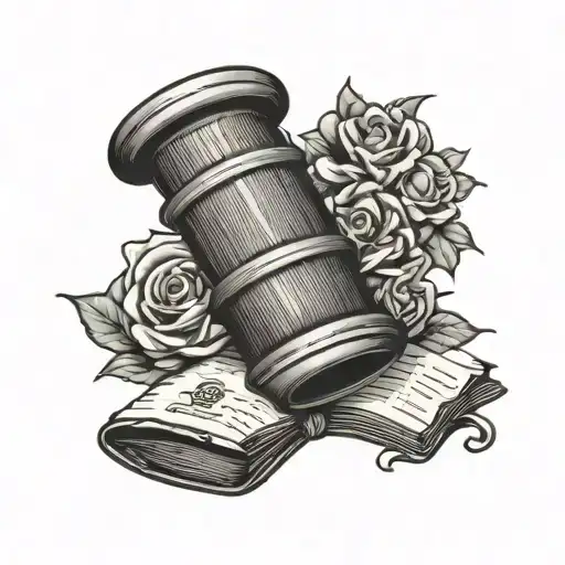 father's die, lawyer symbolized tattoo design idea