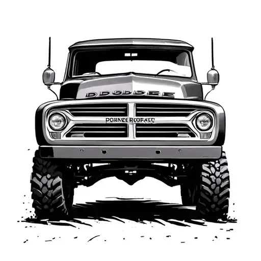old dodge power wagon truck tattoo design idea