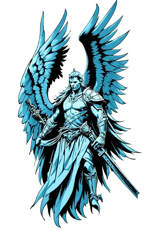 archangel warrior tattoo design idea