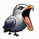 screaming seagull tattoo design idea