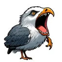 screaming seagull tattoo design idea