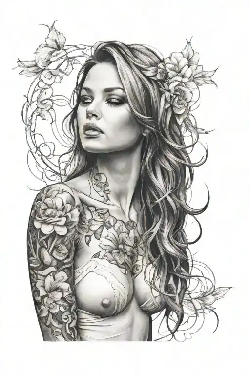 femme sexy woman body tattoo design idea