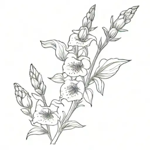Foxglove flowers tattoo design idea