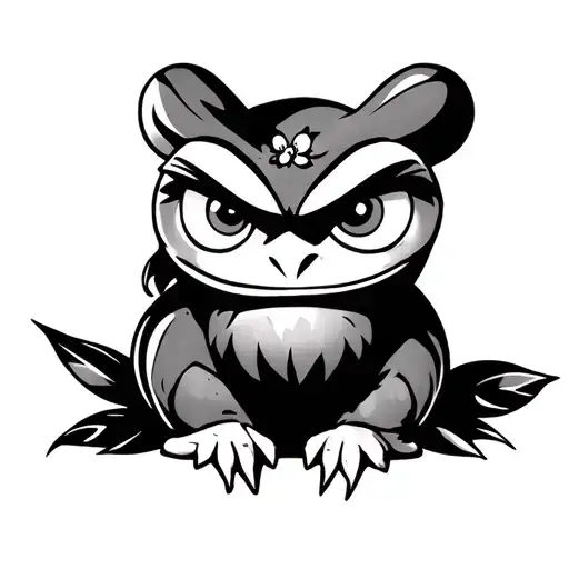 Design me a tattoo image that incorporates the works “KEKE” and “PEPE” in the same design  tattoo design idea