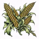 four corn stalks tattoo design idea