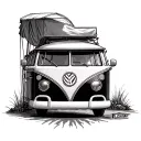 Campervan tattoo design idea