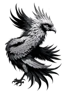 phoenix with outstretched wings tattoo design idea