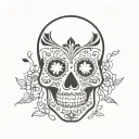 Sugar Skull Mysterious and Dark tattoo design idea