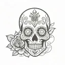 Sugar Skull Mysterious and Dark tattoo design idea