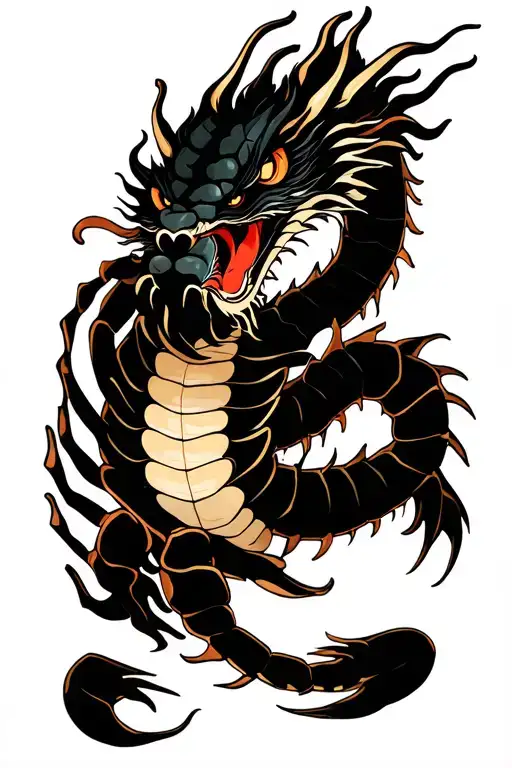 dragon and scorpion tattoo tattoo design idea