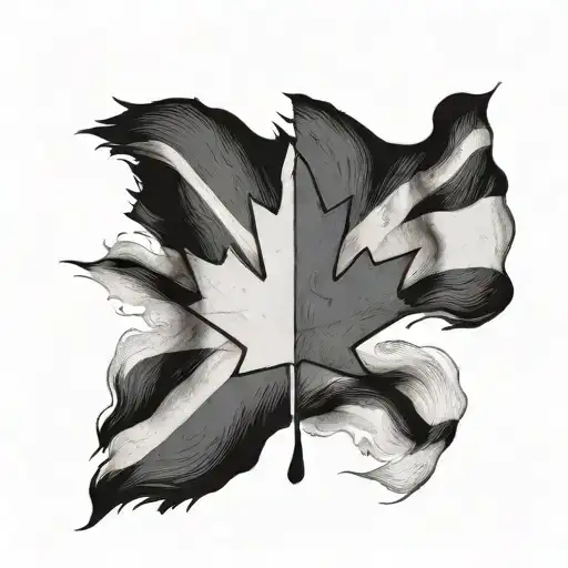 Canada and Scotland flag tattoo design idea