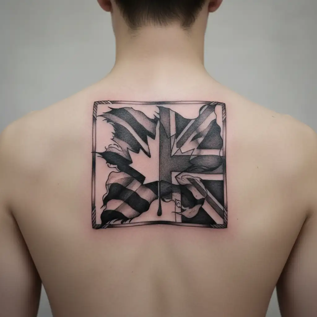 Canada and Scotland flag tattoo design idea