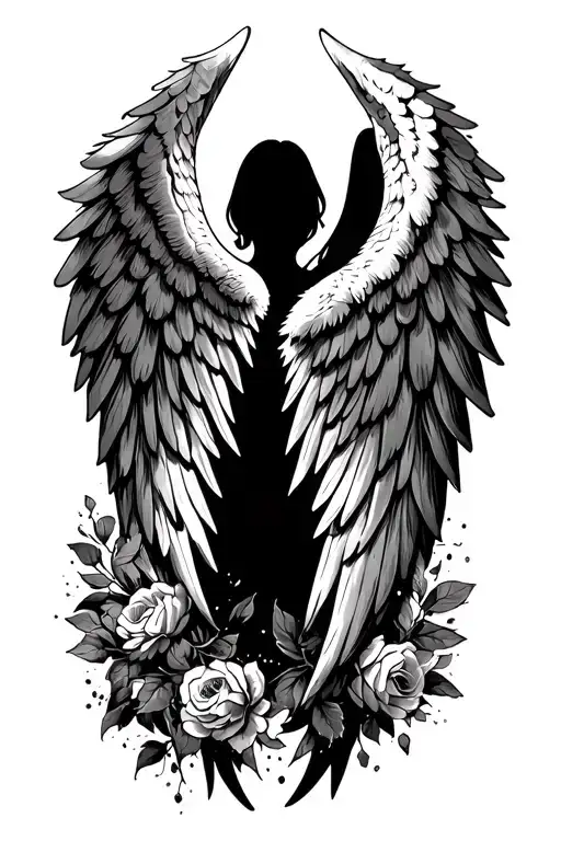 fallen angel wings made tattoo design idea