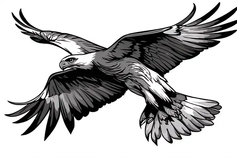 hawk soaring tattoo design idea