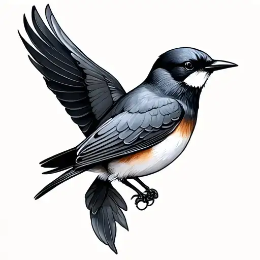 Classic Swallow tattoo design idea