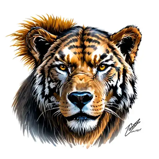 a sketch of a color tattoo depicting predatory animals, a lion, a bear, a tiger, a lynx, a wolf, a gorilla, a crocodile, tattoo design idea