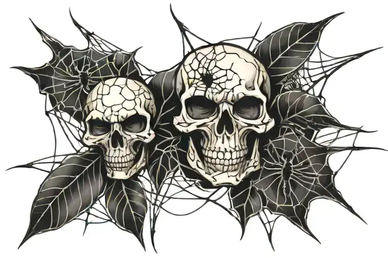 skull and spider web tattoo tattoo design idea