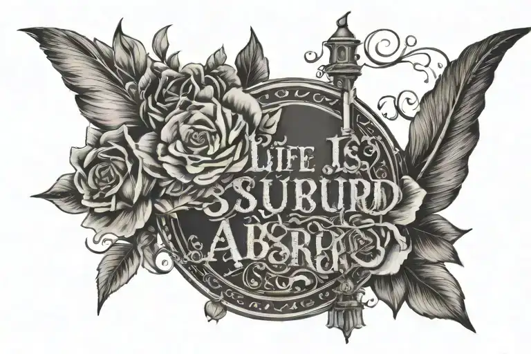 "Life is absurd, so we might as well live it like that." tattoo design idea