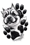 pet paws connected tattoo design idea
