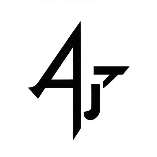 overlapping letters A J G tattoo design idea