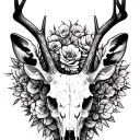 deer skull tattoo design idea