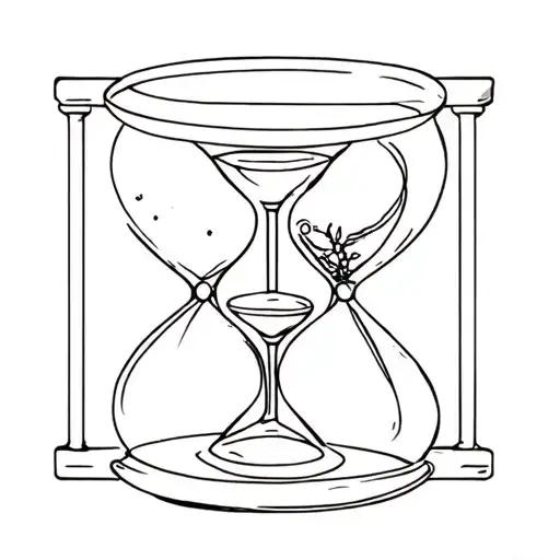 Hadestown hourglass with Orpheus and Eurydice separated inside  tattoo design idea