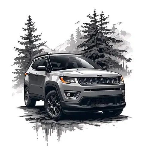 jeep compass tattoo design idea