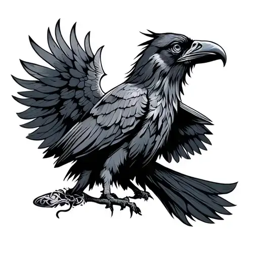 Celtic Raven tattoo design idea