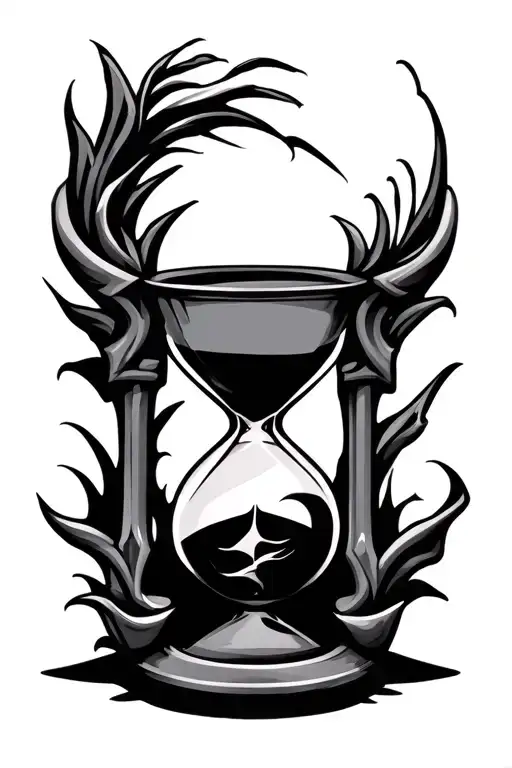 tribal hourglass filled tattoo design idea