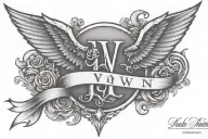 Waylon flying W initial tattoo design idea