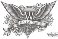 Waylon flying W initial tattoo design idea