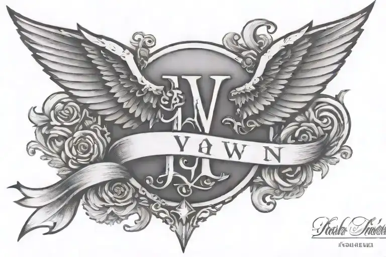 Waylon flying W initial tattoo design idea