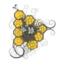 honeycomb and vine intertwined tattoo design idea