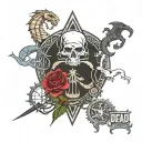 The Walking Dead, Mortal Kombat, Hunger Games, Skyrim  tattoo design idea