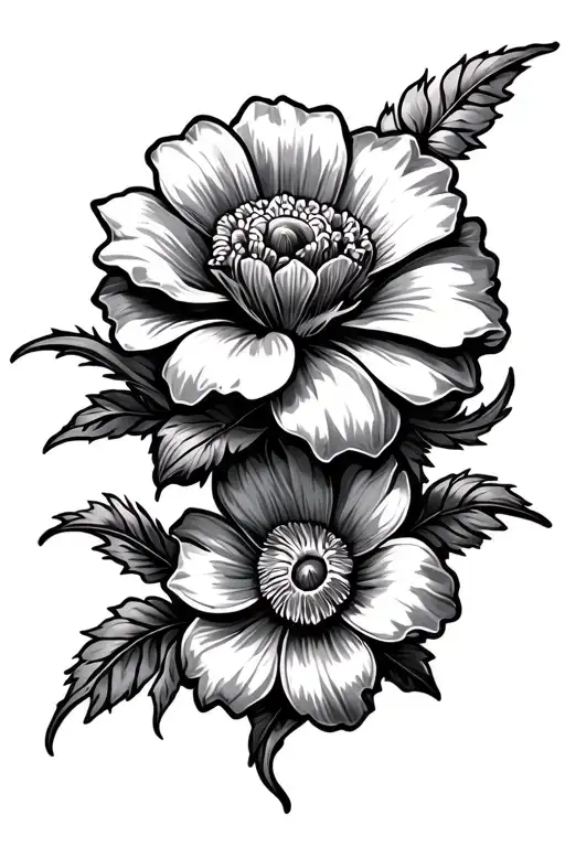 leather tooling flower design tattoo design idea